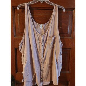 Mudd Tank Top Women's Size 2X redish/pink Sleeveless Button Up (R)